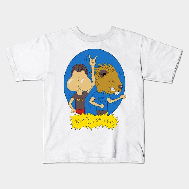 Beavers and Butt-Head Kids T-Shirt by Vincent Trinidad Art